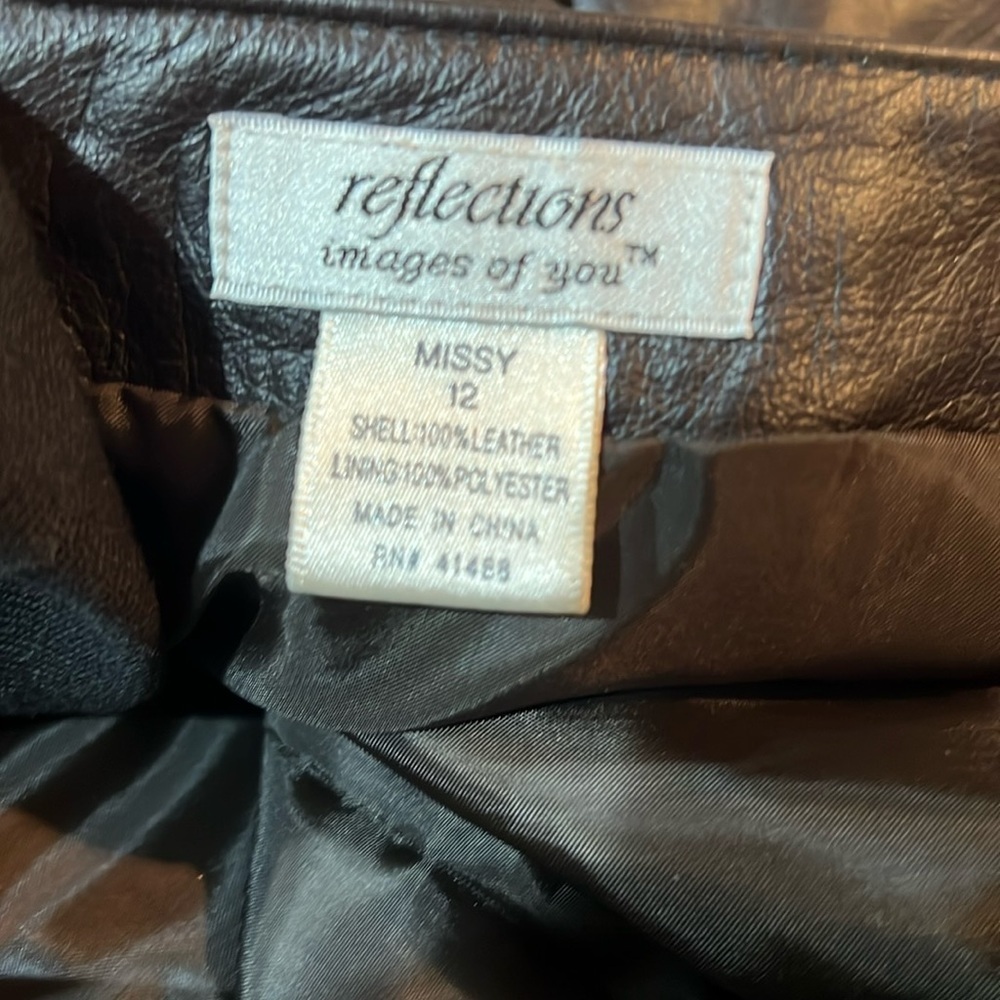 Reflections Images of You Black Leather Skirt Size 12 - Picture 3 of 6